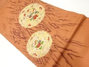 リサイクル　絵皿に花鳥模様織出し名古屋帯